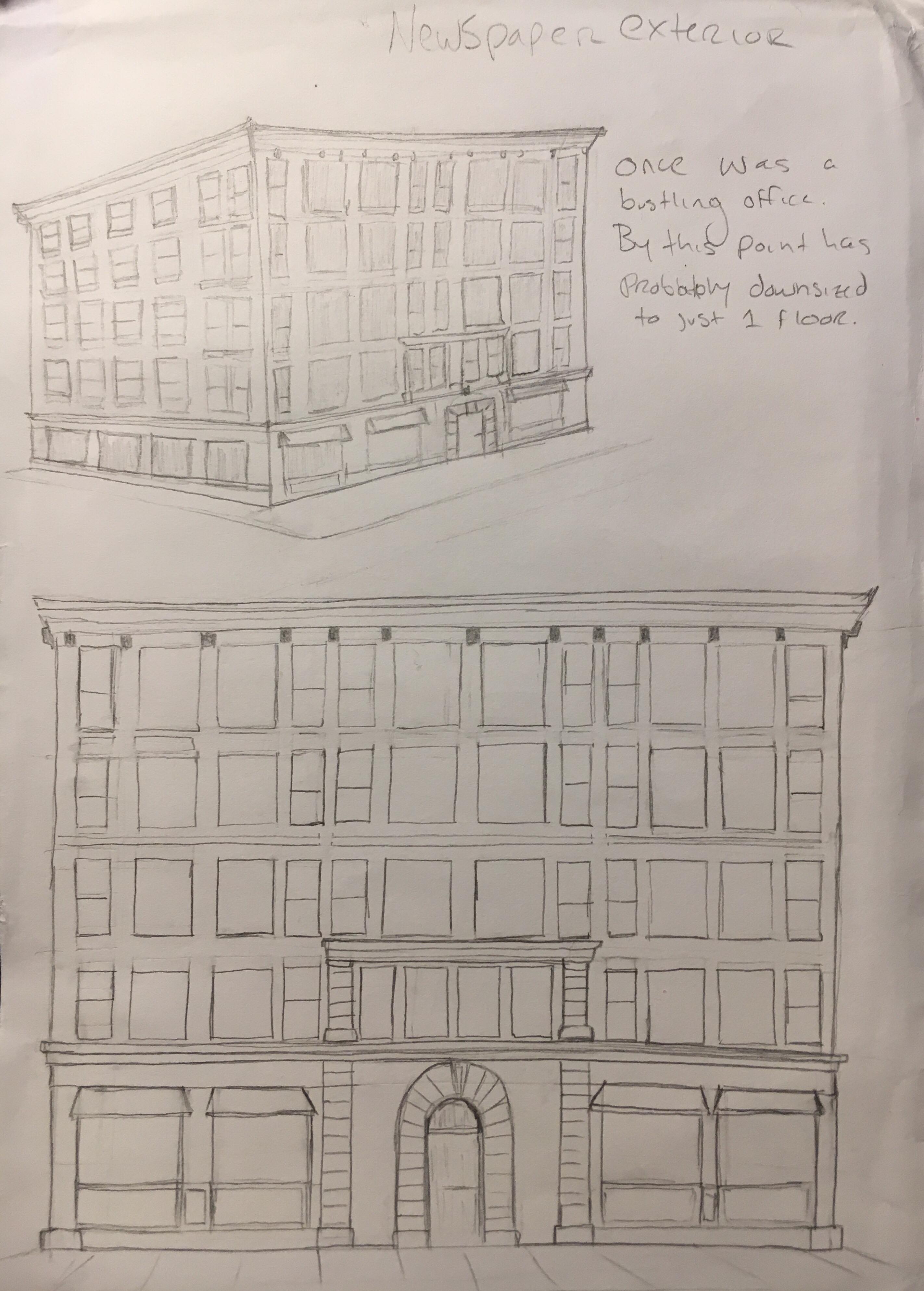 newspaper building sketch